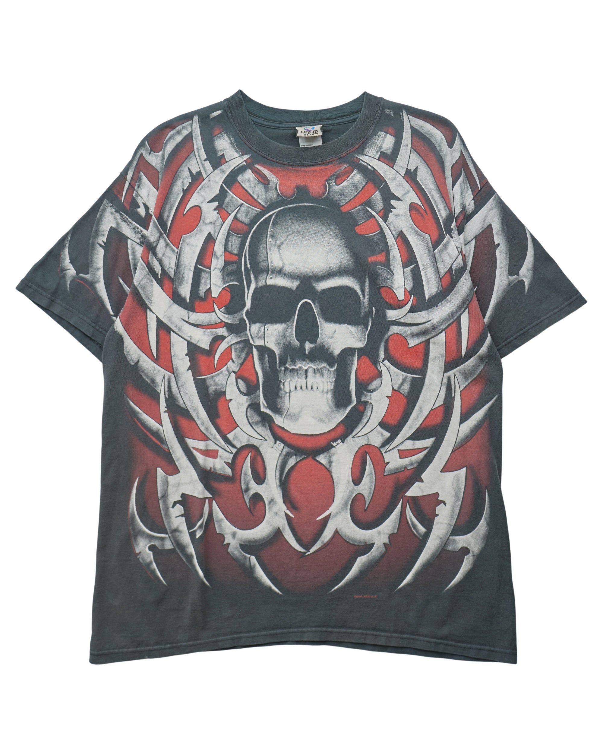 (XL) 2000s Liquid Blue Skull Liquid Blue T-Shirt