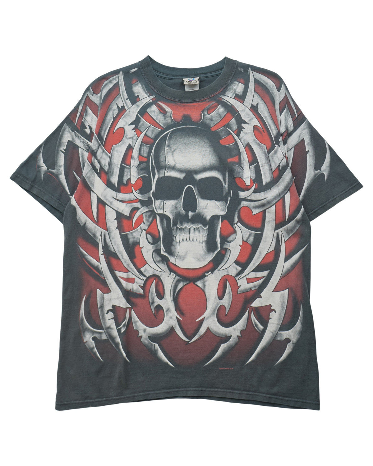 (XL) 2000s Liquid Blue Skull Liquid Blue T-Shirt