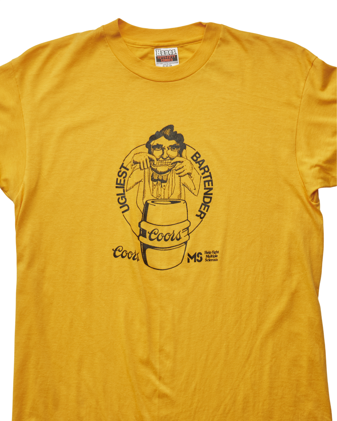 (M) 80s Ugliest Bartender Coors Hanes T-Shirt