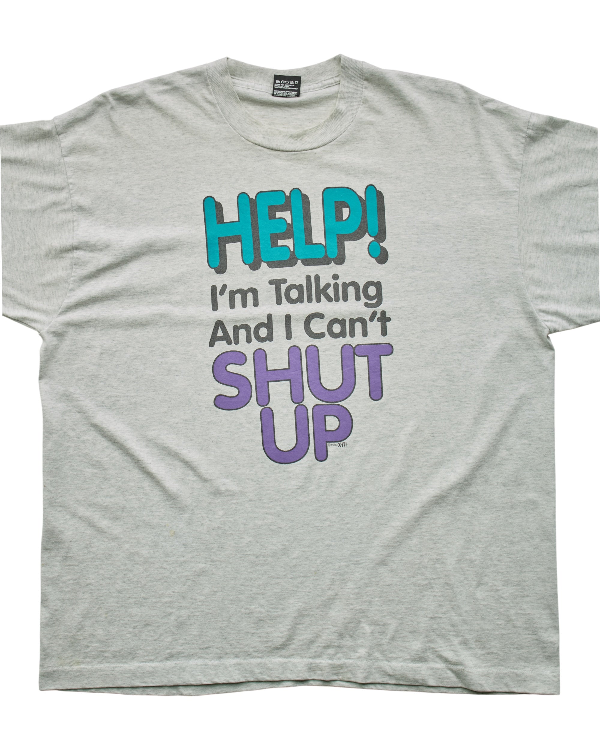 (XL) 90s Help I Can't Shut Up Fruit of the Loom T-Shirt