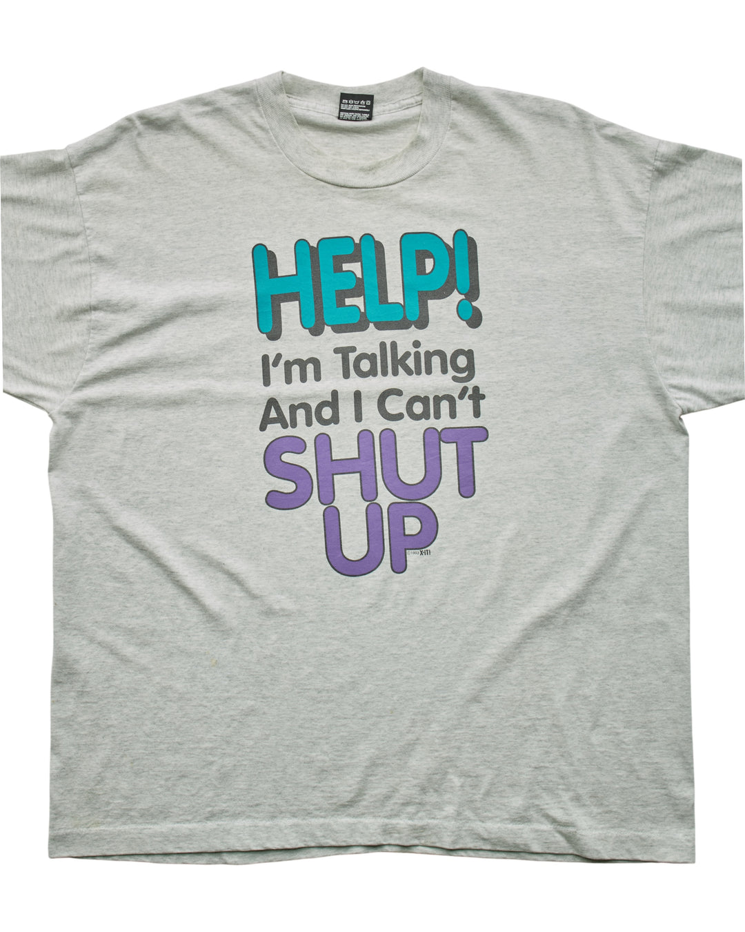 (XL) 90s Help I Can't Shut Up Fruit of the Loom T-Shirt