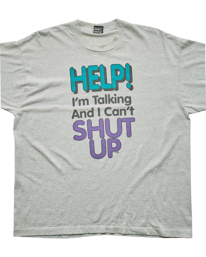 (XL) 90s Help I Can't Shut Up Fruit of the Loom T-Shirt