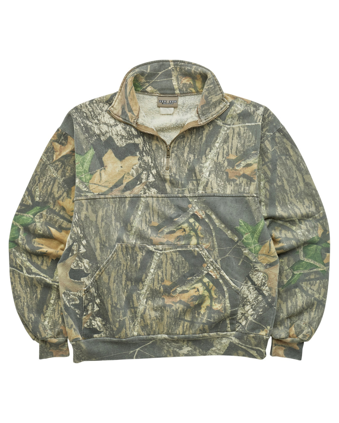 (S) 2000s Camo Quarterzip Jerzees Sweatshirt