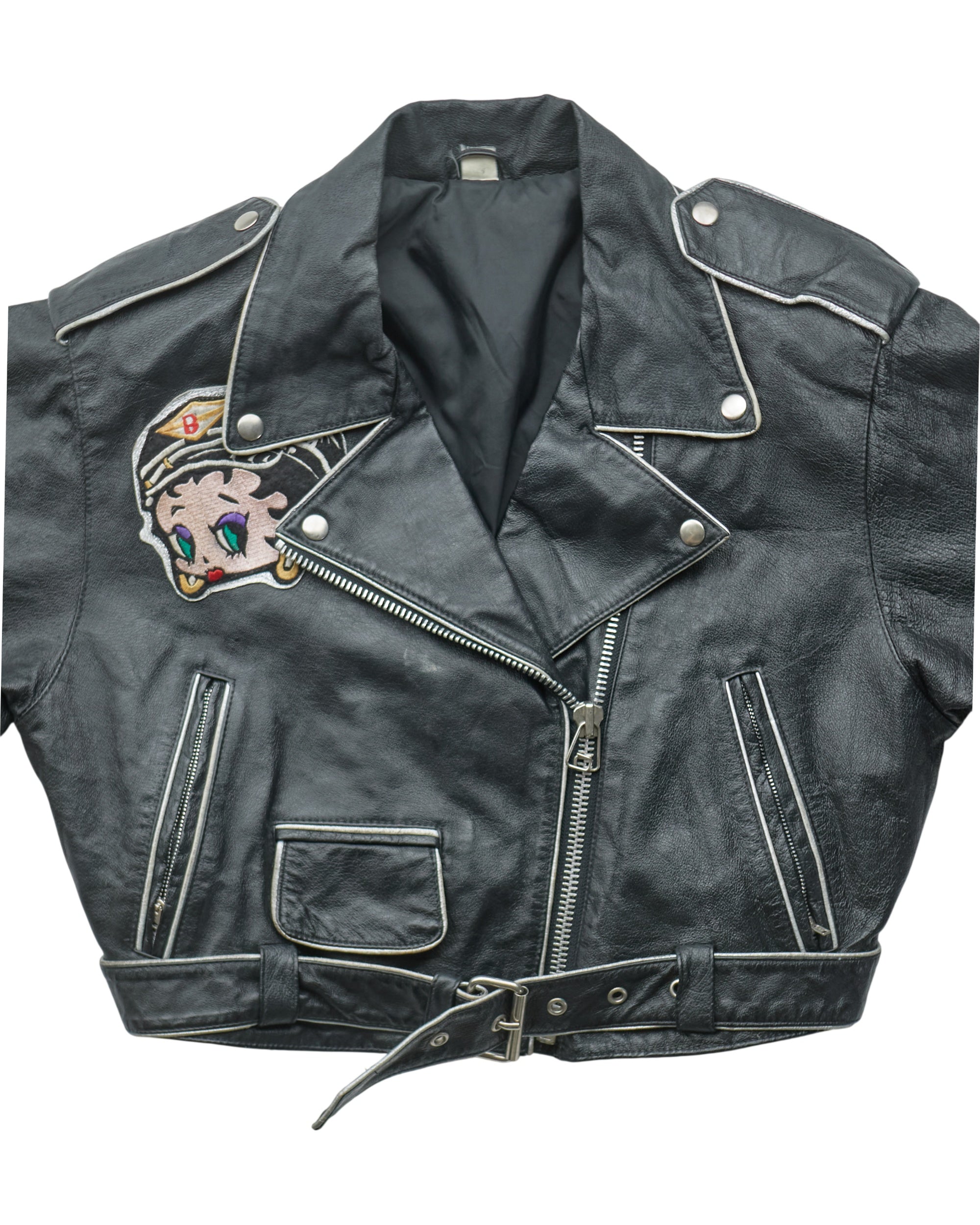 (S) 80s Betty Boop Leather Jacket