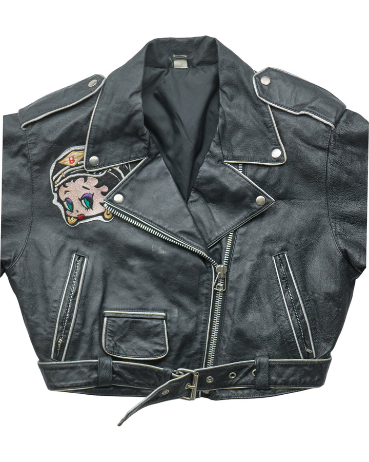 (S) 80s Betty Boop Leather Jacket