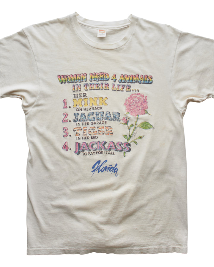 (M) 90s Women Need 4 Animals Hanes T-Shirt