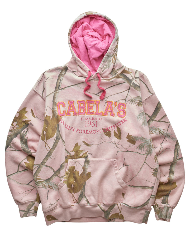 (S) 2000s Pink Camo Cabela's Hoodie