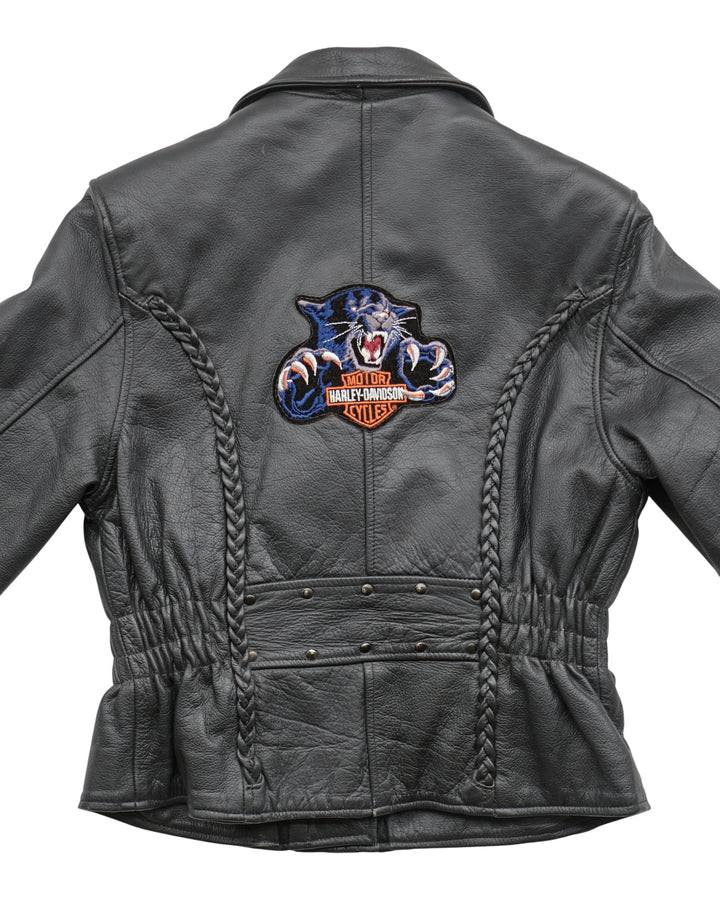 (S) 80s Real Leather Leather Jacket