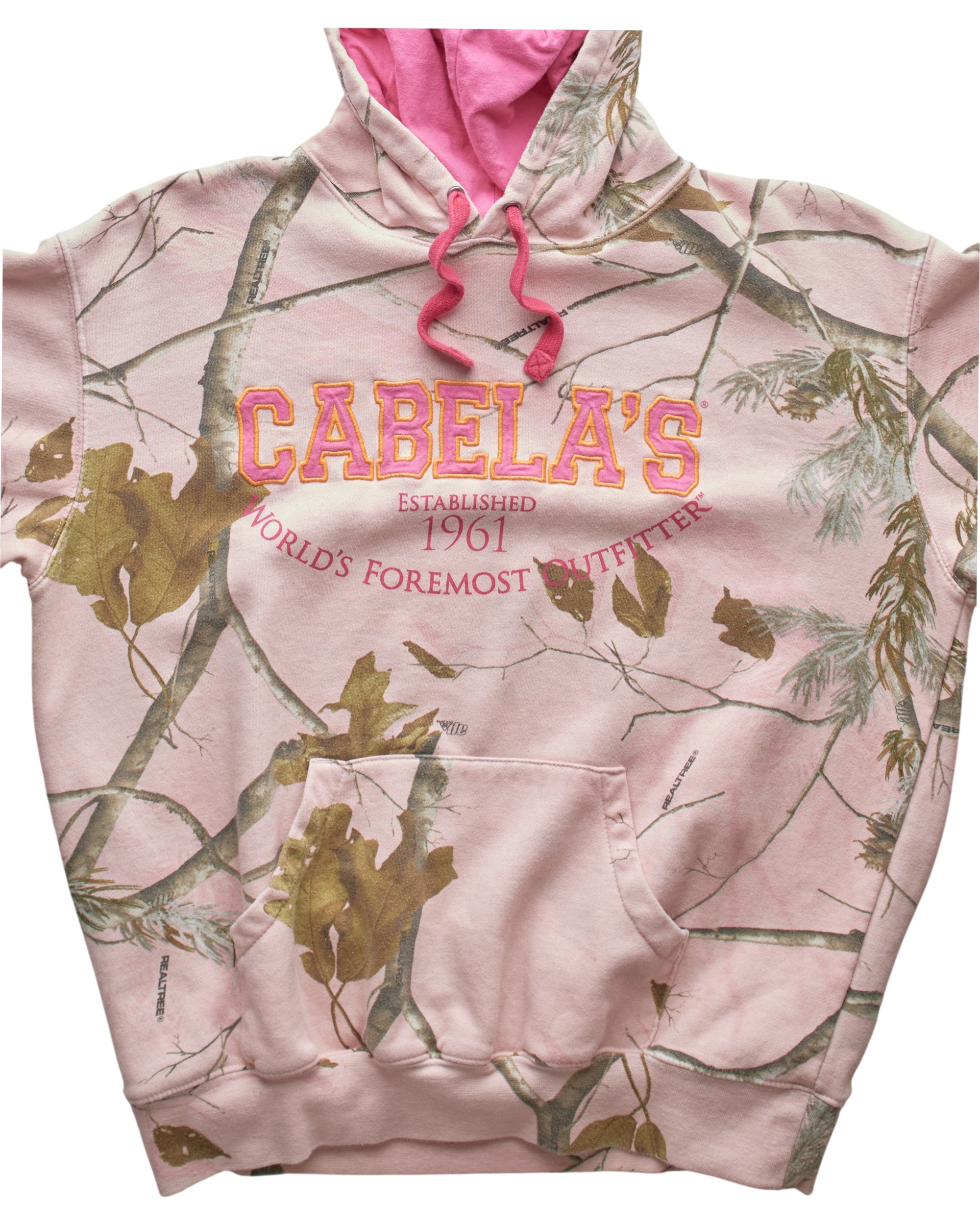 (S) 2000s Pink Camo Cabela's Hoodie