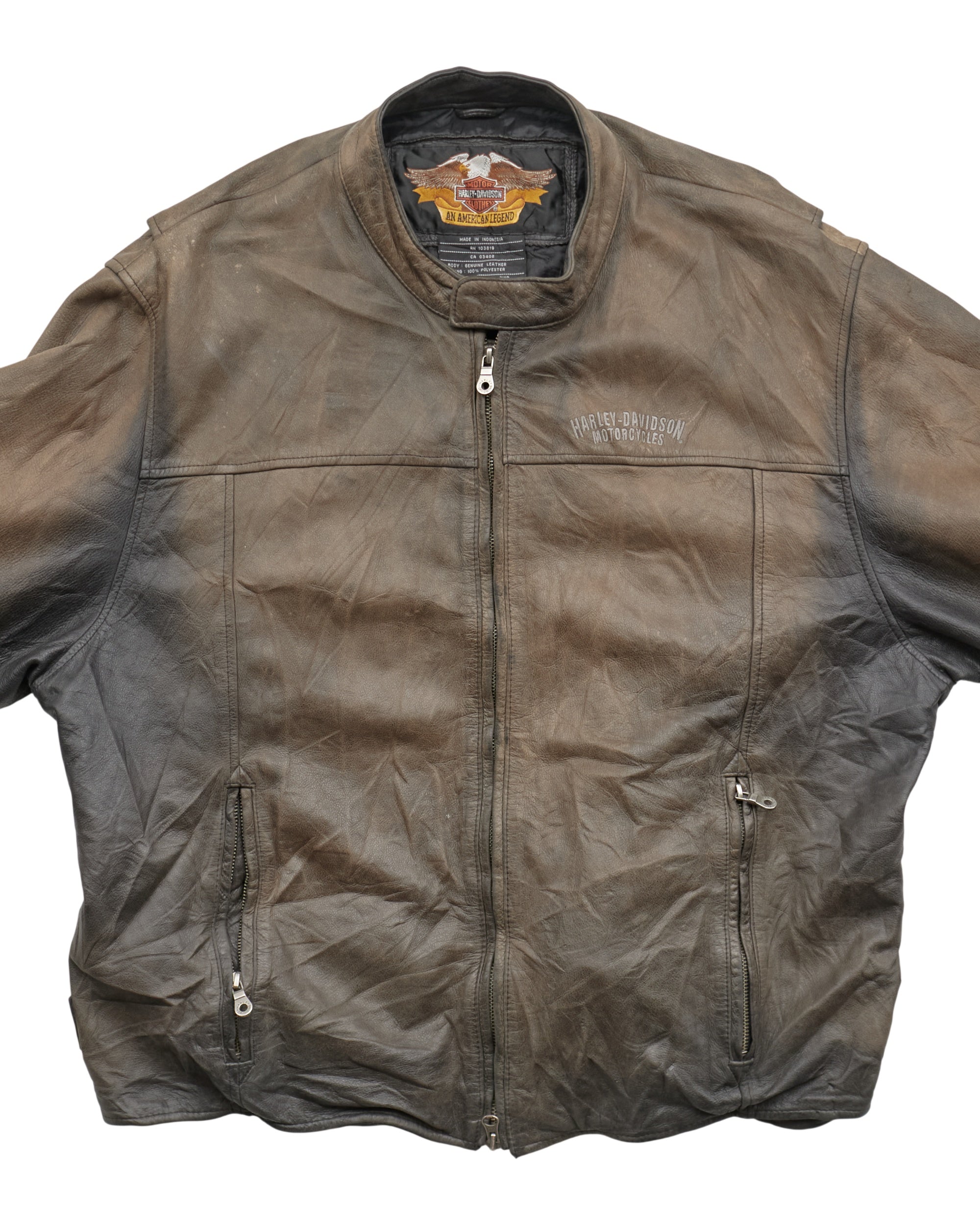 (L) 2000s Harley Davidson Leather Jacket
