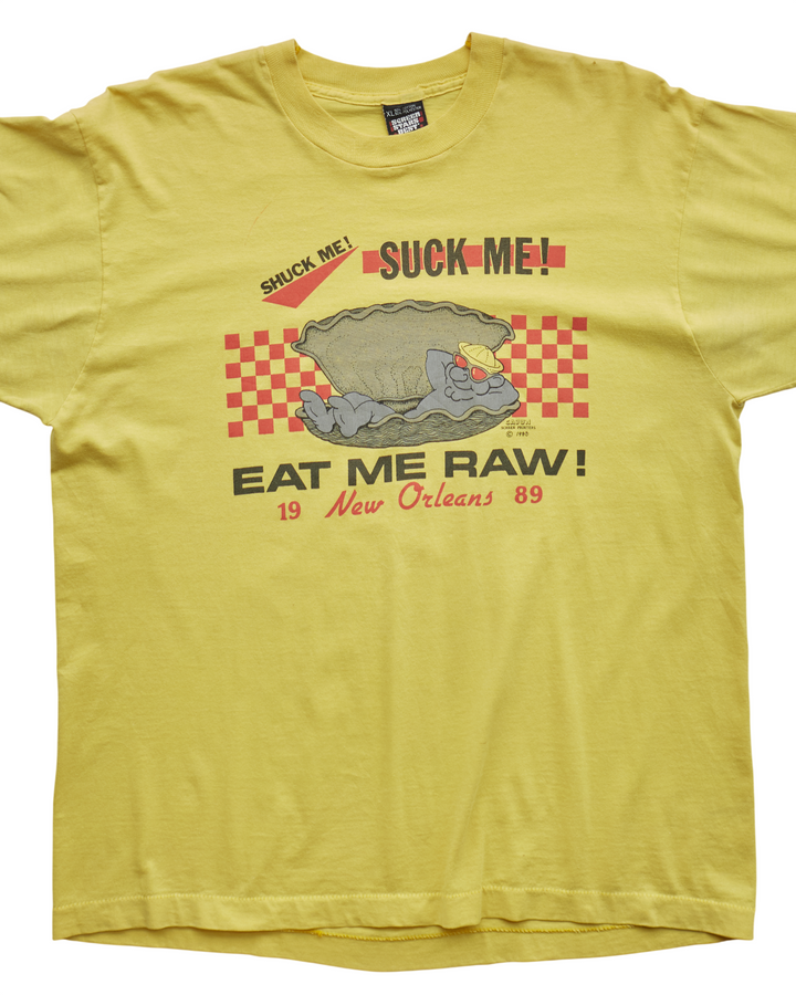 (M) 90s Shuck Me, Suck Me, Eat Me Raw! Screen Stars Best T-Shirt