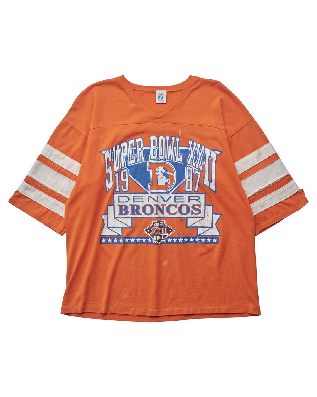 (M) 1987 Denver Broncos Logo 7 Jersey
