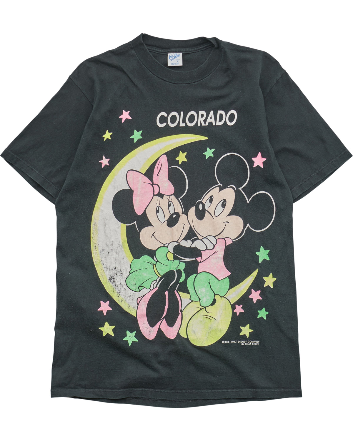 (L) 90s Mickey and Minnie Colorado Velva Sheen T-Shirt