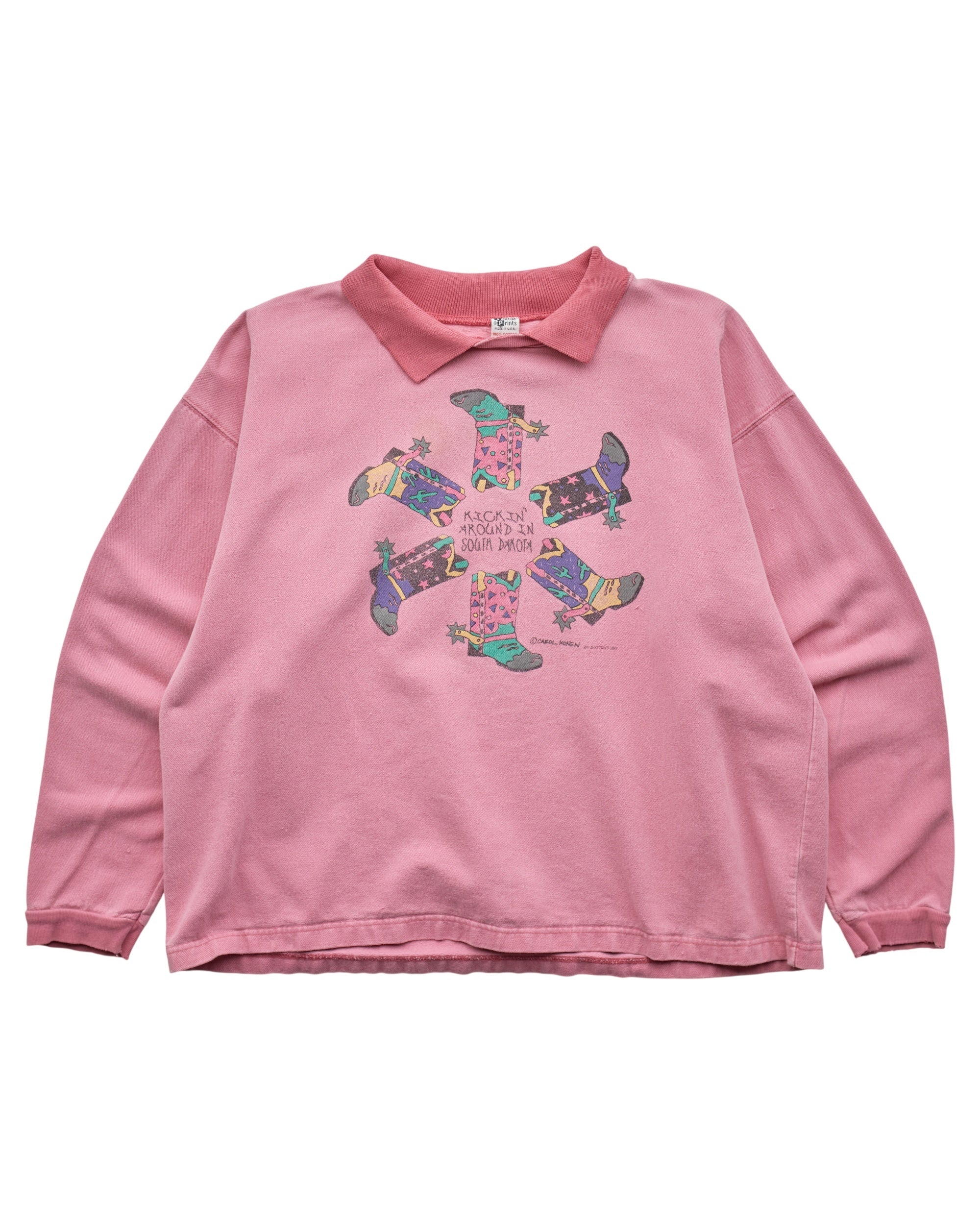 (M) 90s Kickin' Around South Dakota Textile Prints Sweatshirt