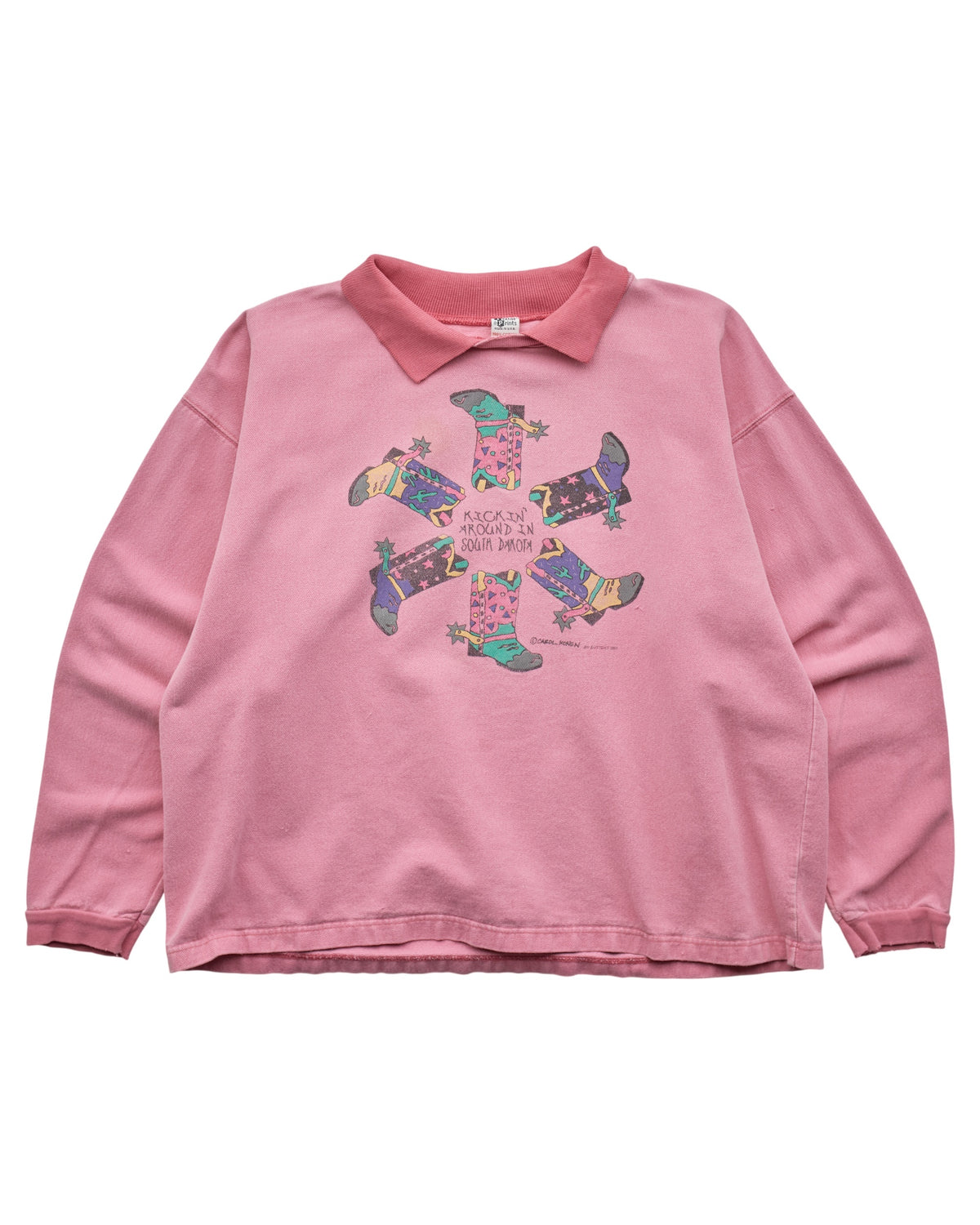 (M) 90s Kickin' Around South Dakota Textile Prints Sweatshirt