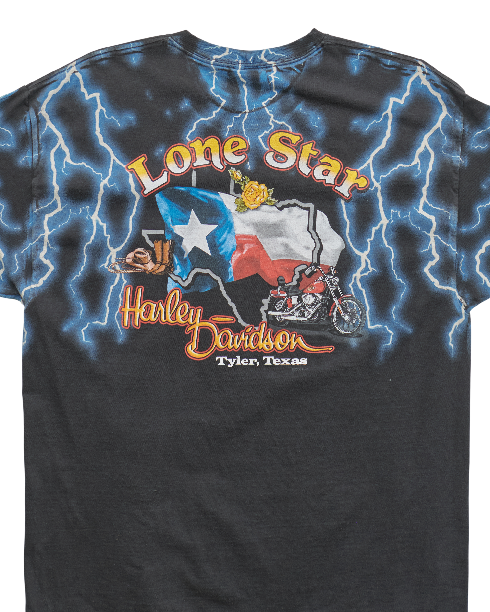 (L) 90s Blue Lightning Harley Davidson T-Shirt