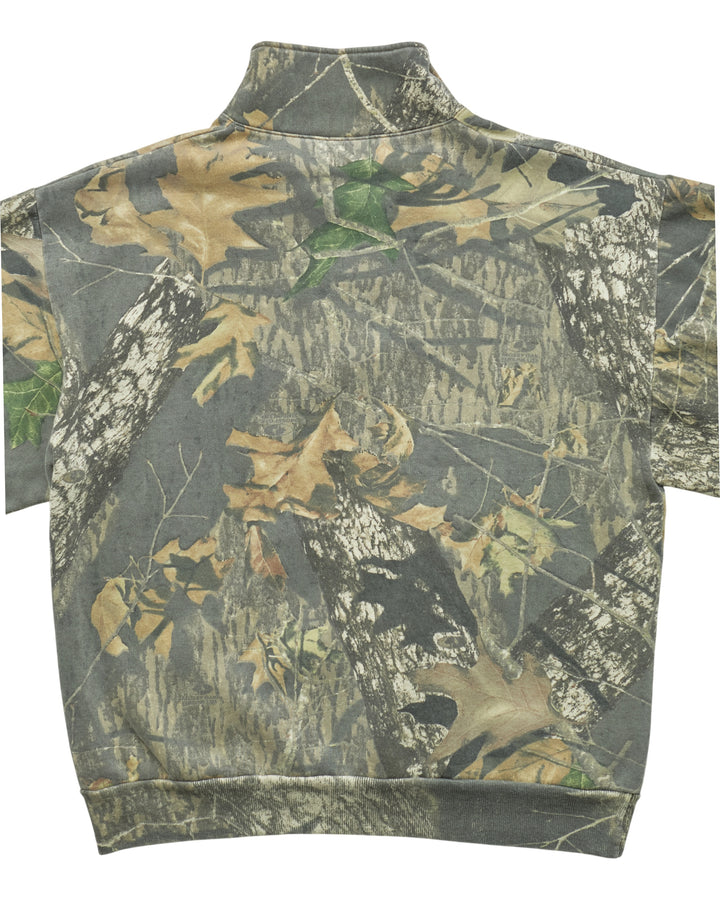 (S) 2000s Camo Quarterzip Jerzees Sweatshirt