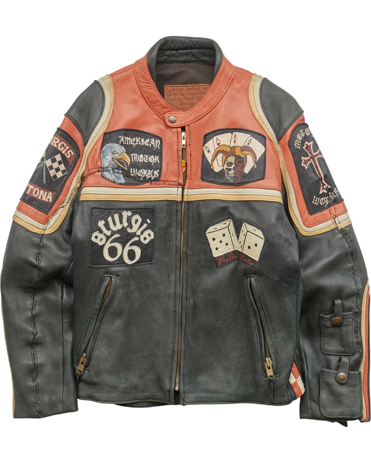 (M) 80s Sturgis Walter Leather Co. Leather Jacket