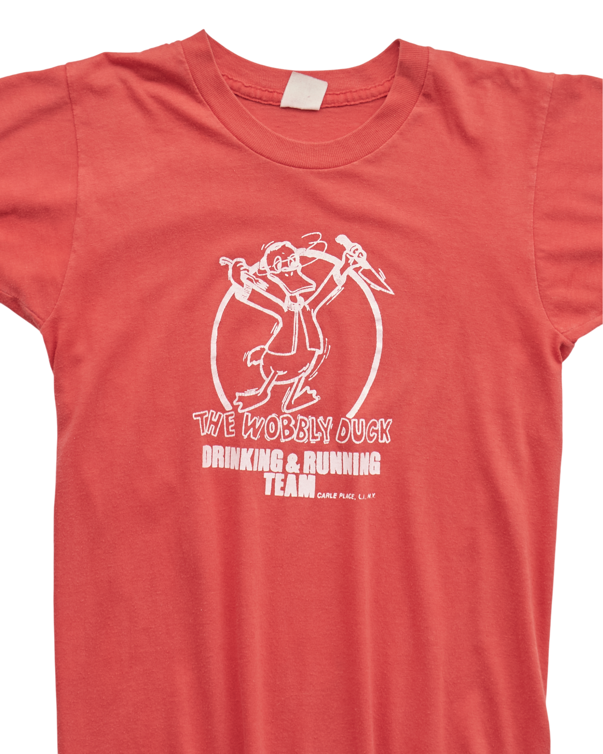 (XXS) 80s Wobbly Duck Drinking & Running Team 50/50 T-Shirt