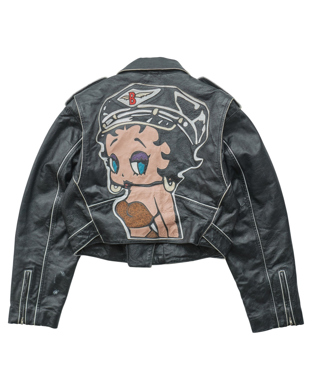 (S) 80s Betty Boop Leather Jacket