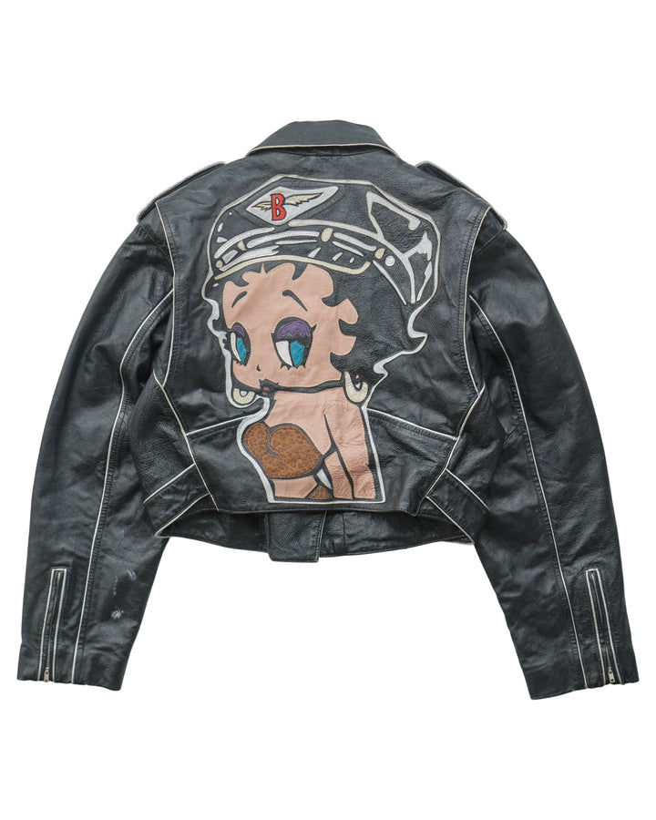 (S) 80s Betty Boop Leather Jacket
