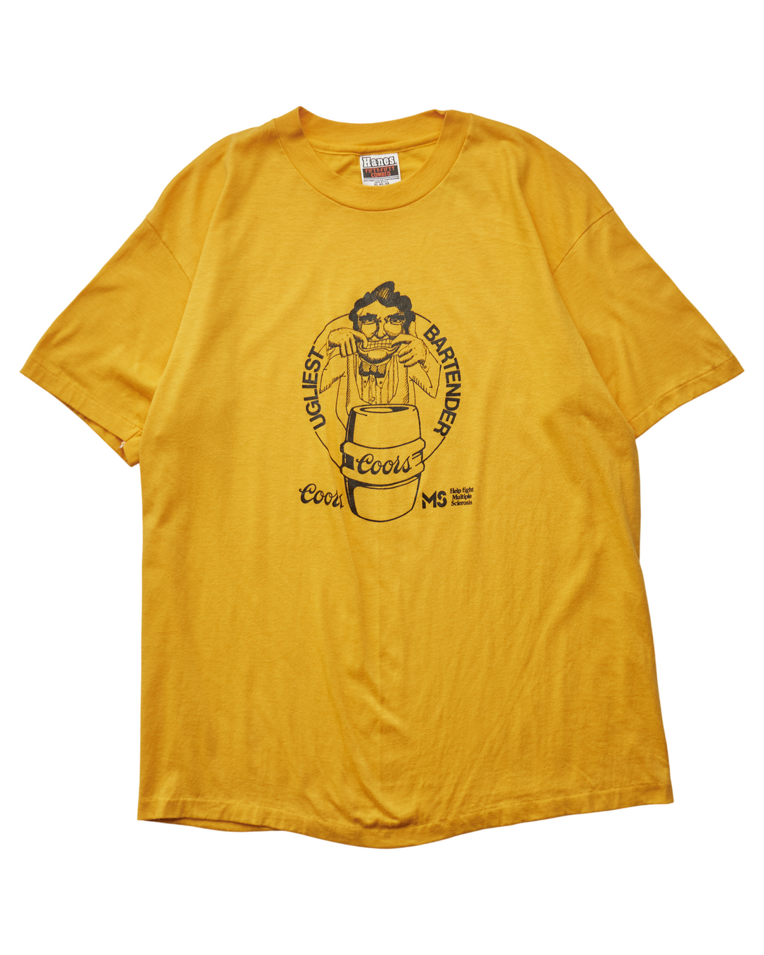 (M) 80s Ugliest Bartender Coors Hanes T-Shirt