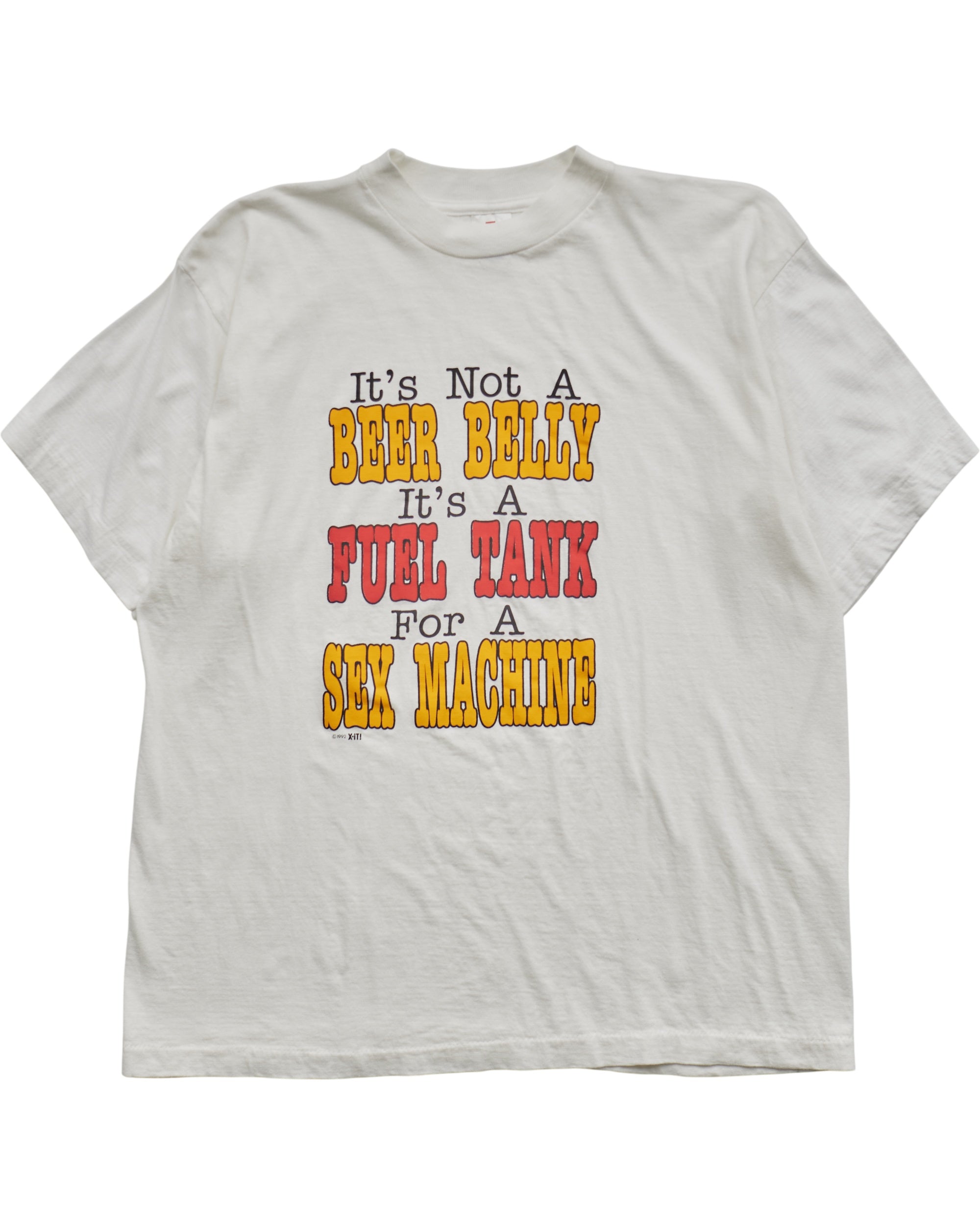 (L) 90s Not A Beer Belly It's A Sex Machine Short Hills Tee T-Shirt
