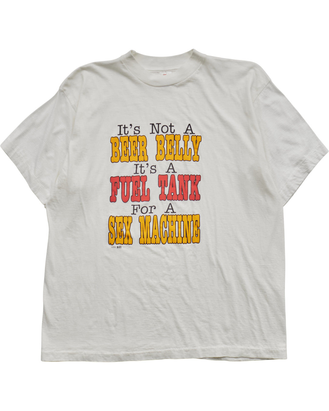 (L) 90s Not A Beer Belly It's A Sex Machine Short Hills Tee T-Shirt