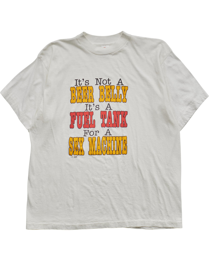 (L) 90s Not A Beer Belly It's A Sex Machine Short Hills Tee T-Shirt