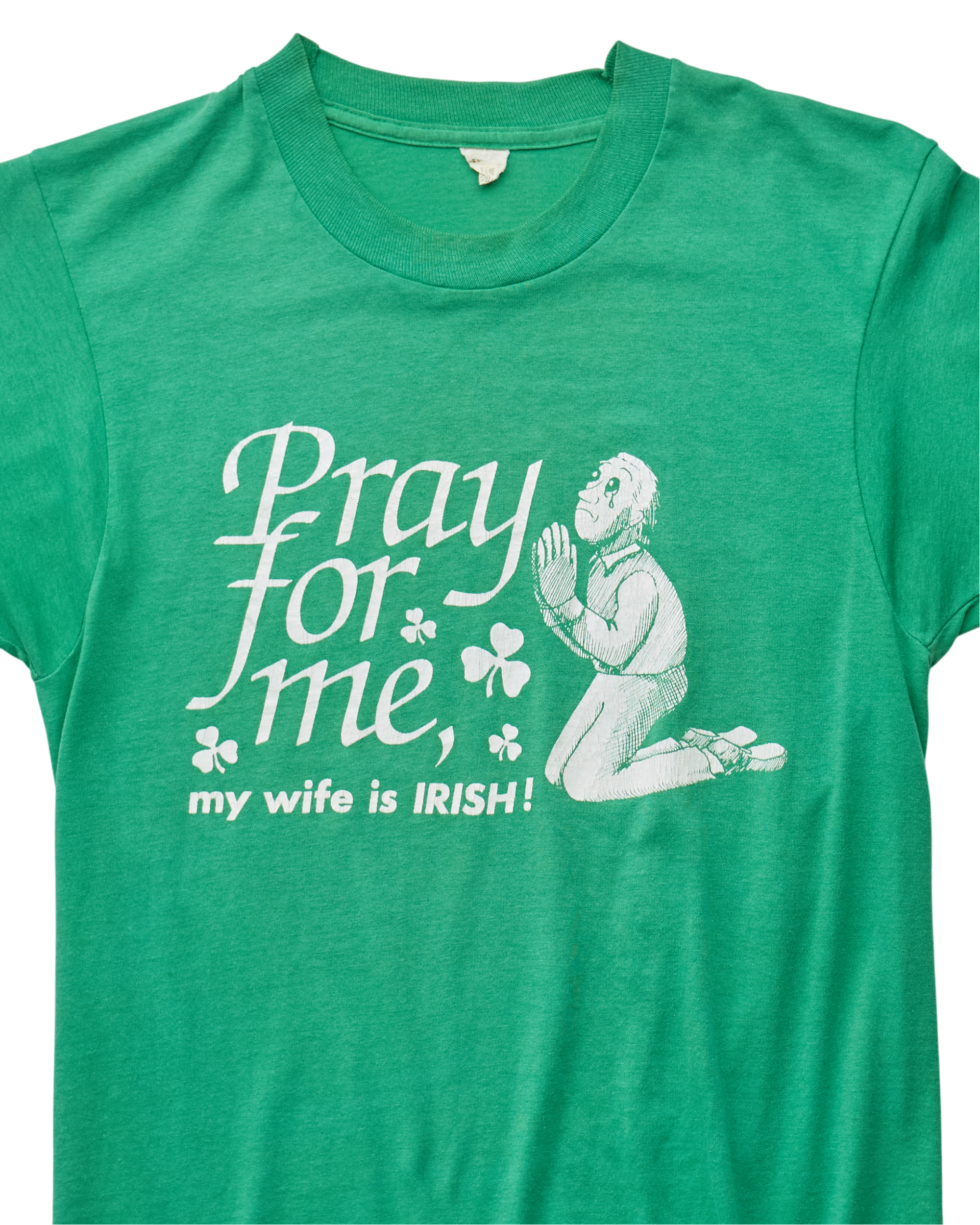 (S) 80s Pray For Me My Wife Is Irish Screen Stars Best T-Shirt