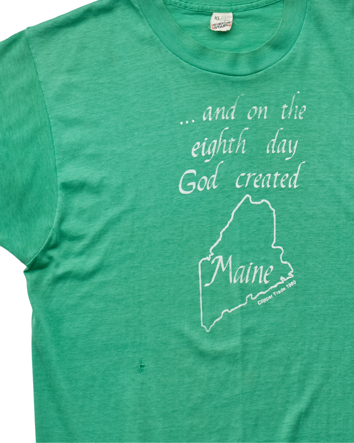 (M) 80s God Created Maine Screen Stars Best T-Shirt