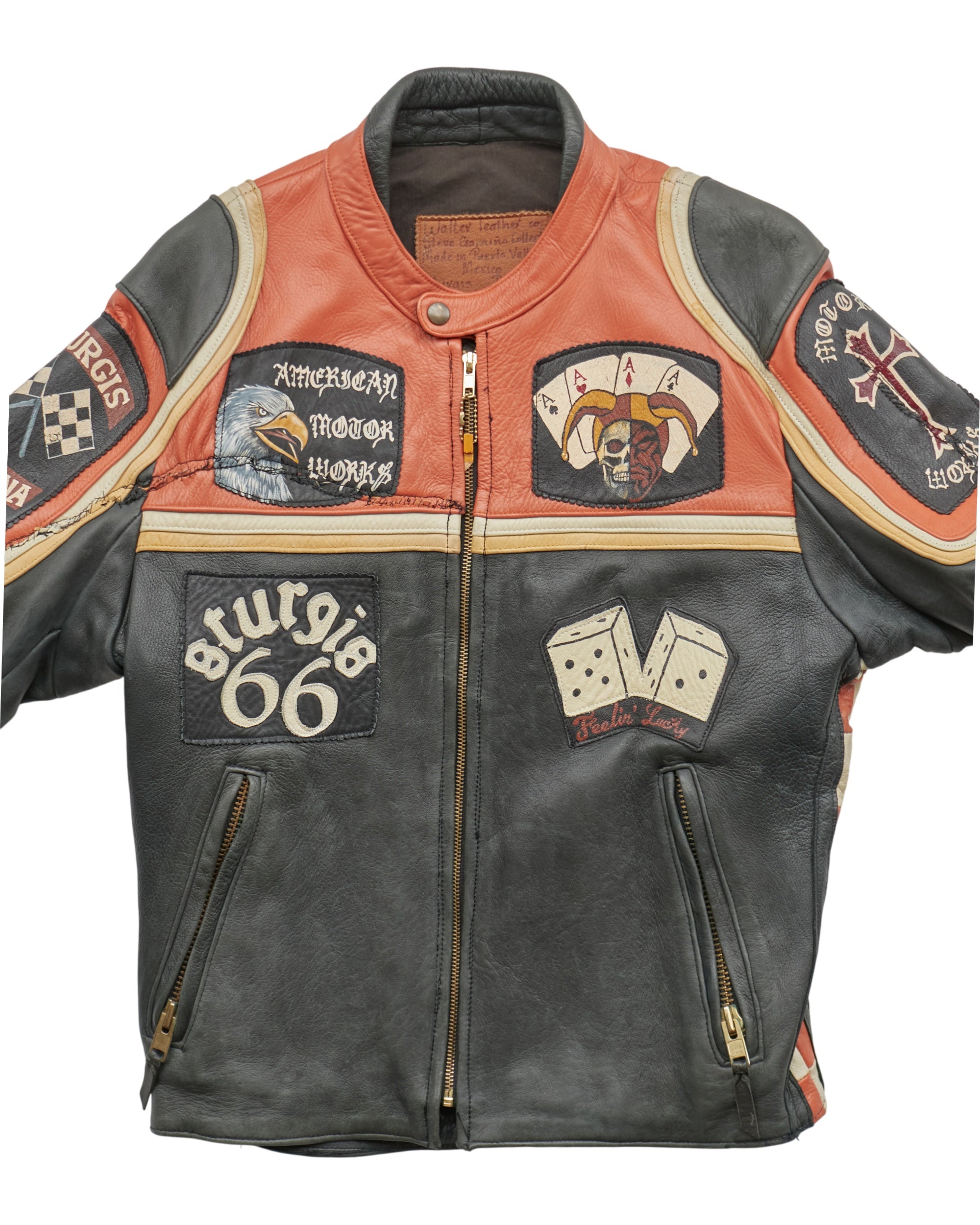 (M) 80s Sturgis Walter Leather Co. Leather Jacket