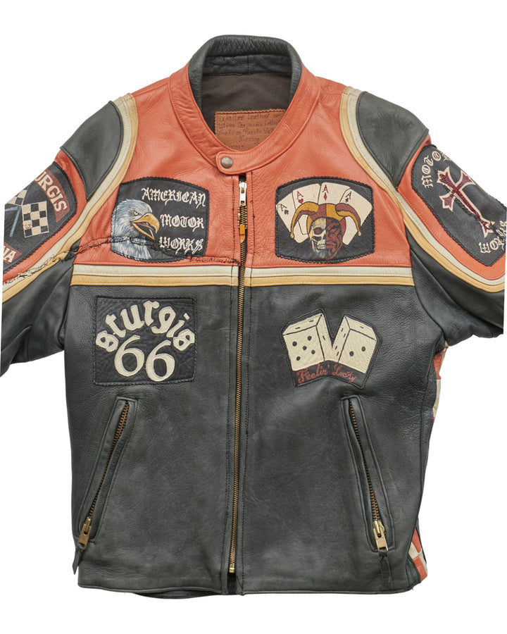 (M) 80s Sturgis Walter Leather Co. Leather Jacket