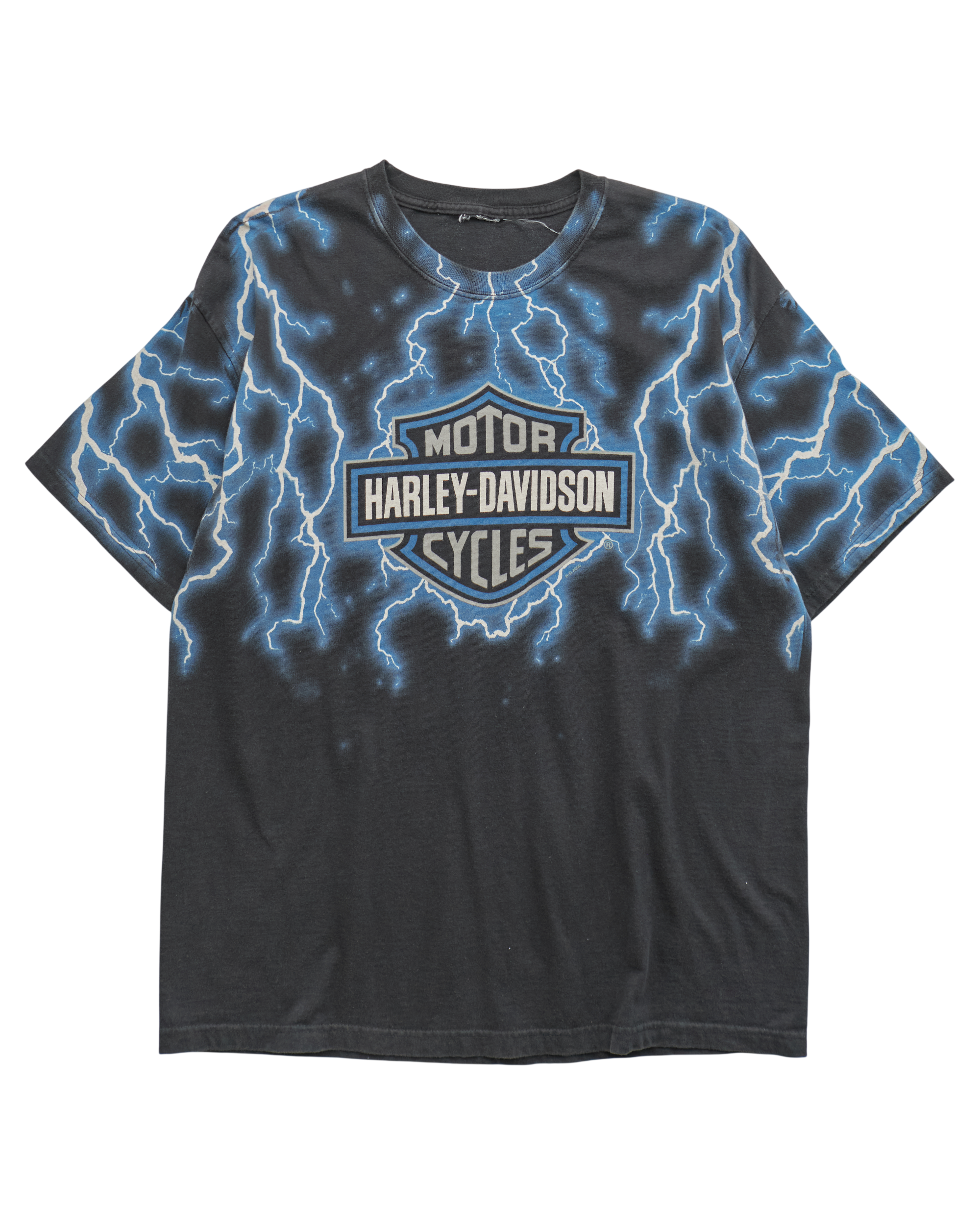(L) 90s Blue Lightning Harley Davidson T-Shirt