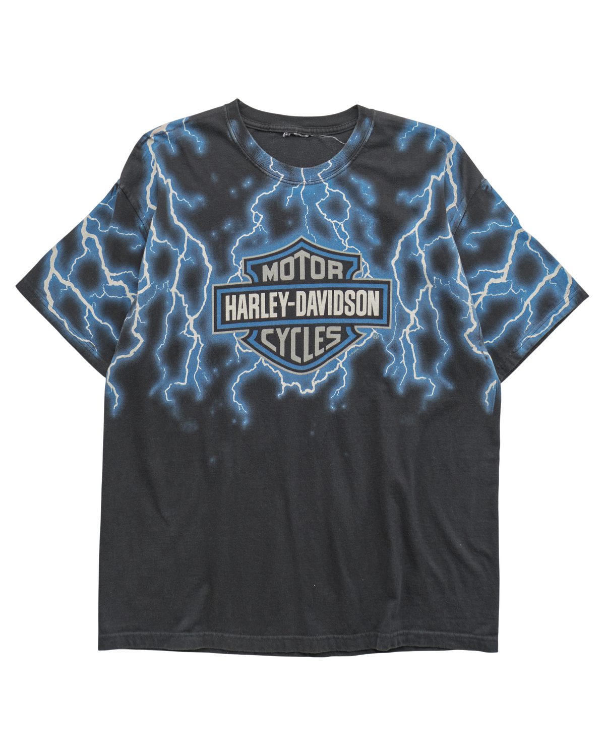 (L) 90s Blue Lightning Harley Davidson T-Shirt