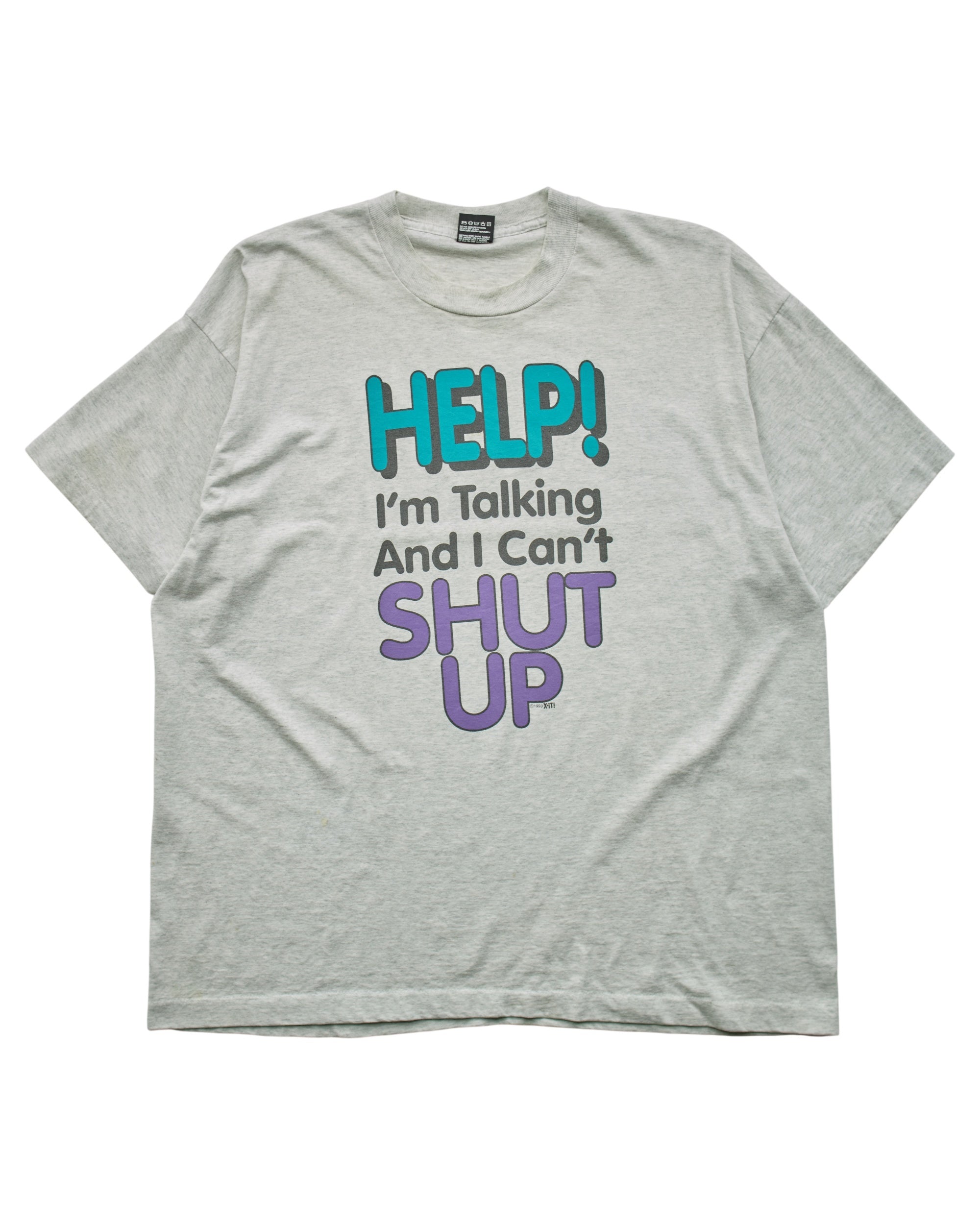 (XL) 90s Help I Can't Shut Up Fruit of the Loom T-Shirt