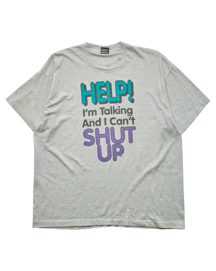 (XL) 90s Help I Can't Shut Up Fruit of the Loom T-Shirt