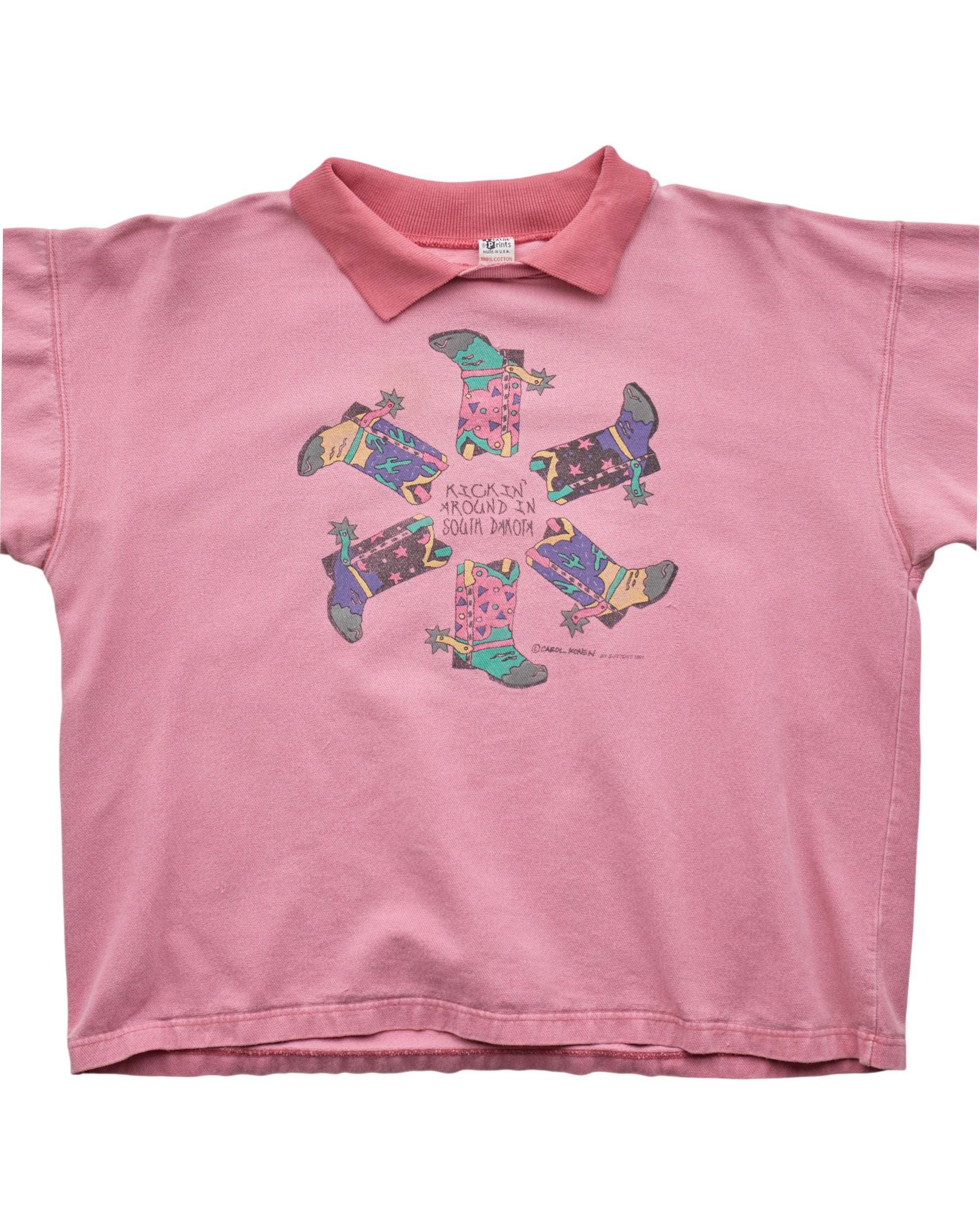 (M) 90s Kickin' Around South Dakota Textile Prints Sweatshirt
