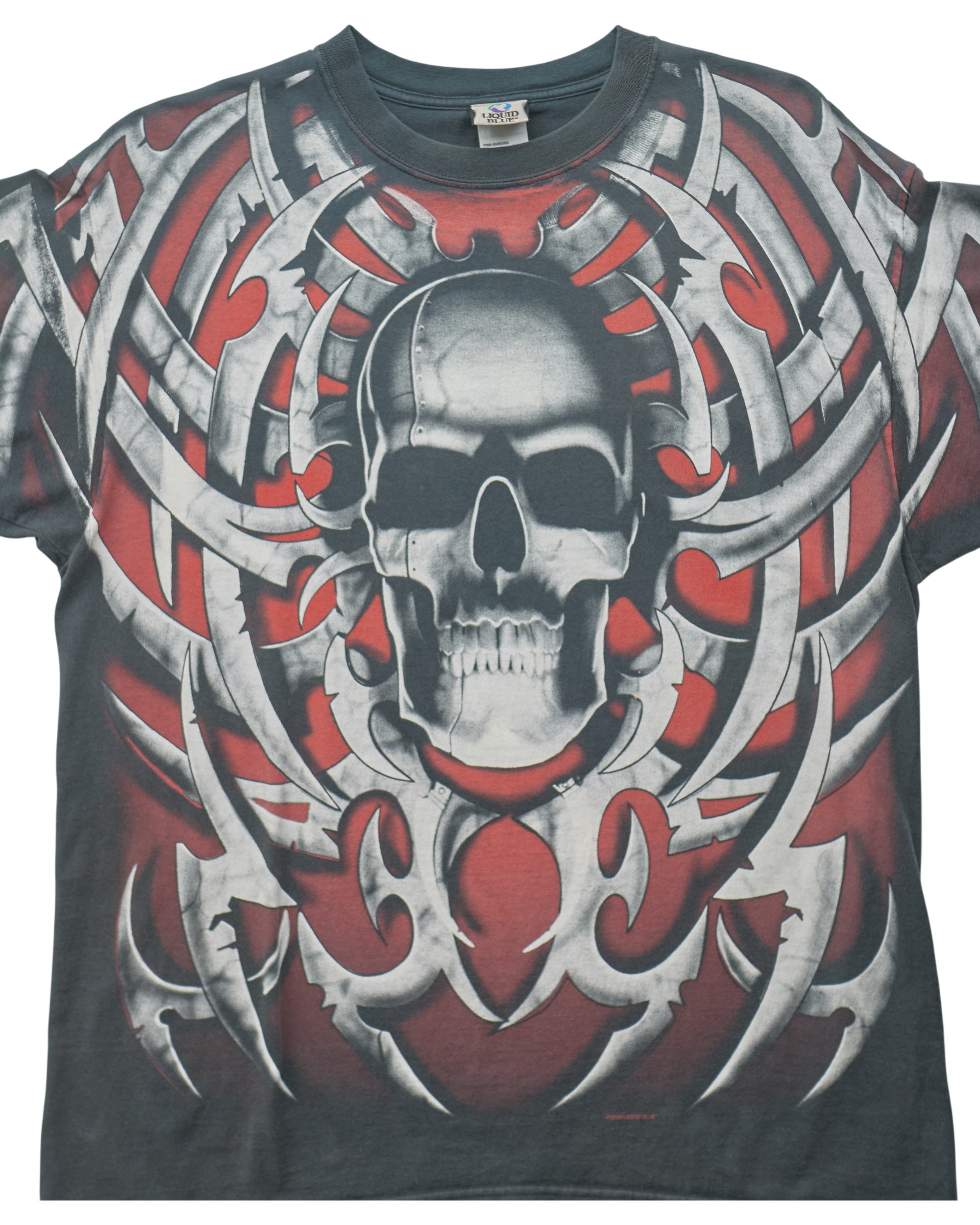 (XL) 2000s Liquid Blue Skull Liquid Blue T-Shirt
