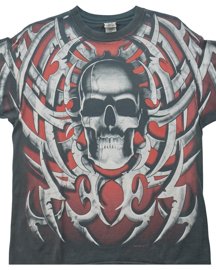 (XL) 2000s Liquid Blue Skull Liquid Blue T-Shirt