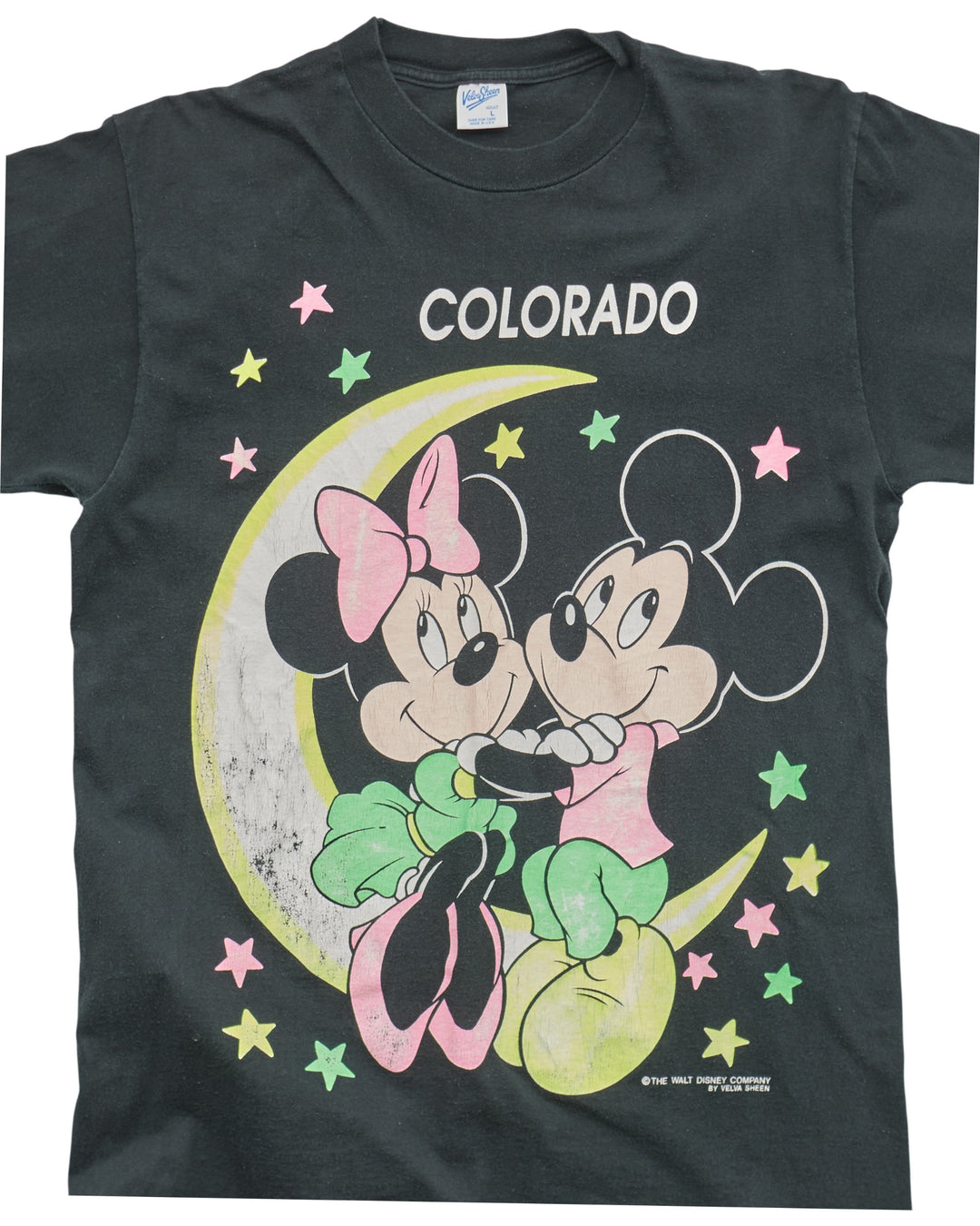 (L) 90s Mickey and Minnie Colorado Velva Sheen T-Shirt