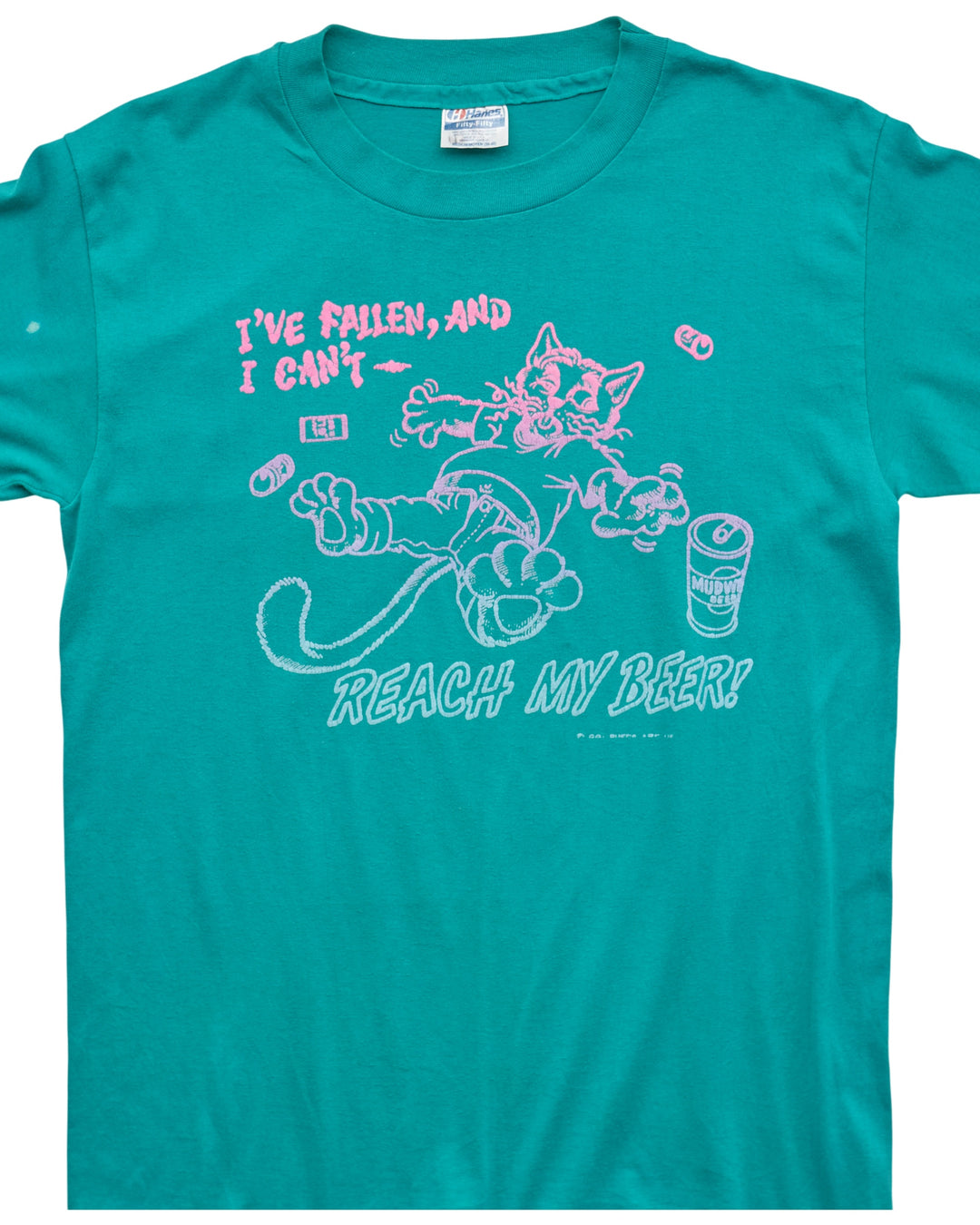 (M) 90s I've Fallen And I Can't Reach My Beer Hanes T-Shirt