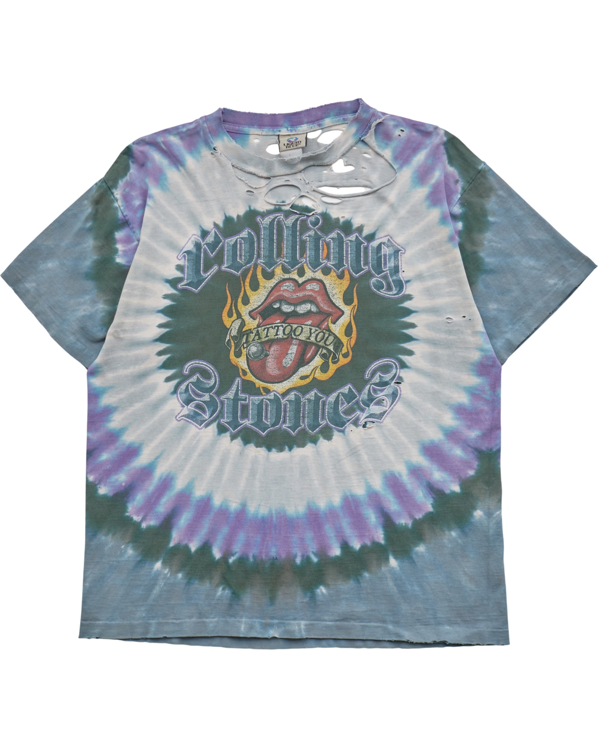 (L) 90s Rolling Stones Liquid Blue T-Shirt
