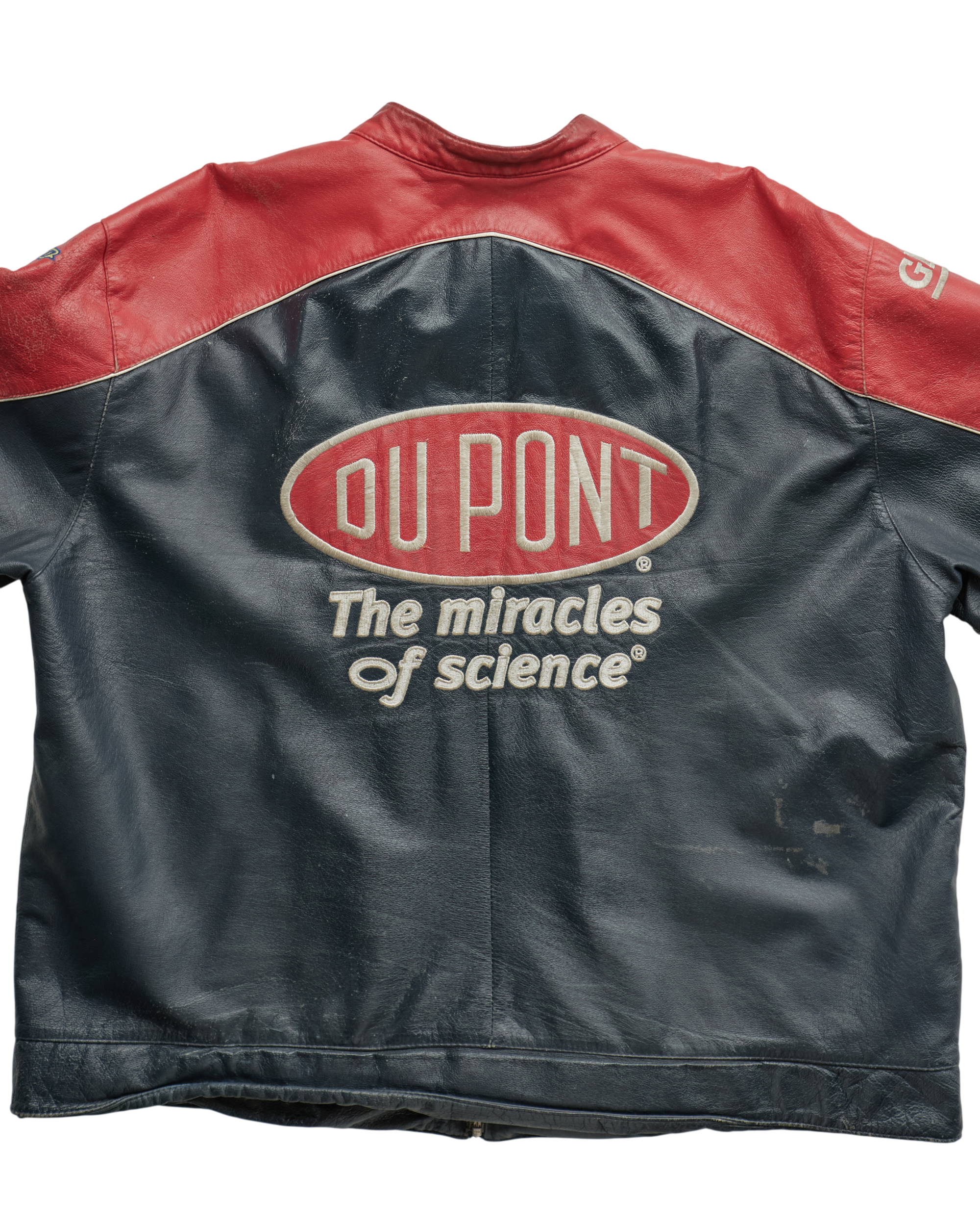 (XL) 90s DuPont Nascar Chase Authentics Leather Jacket