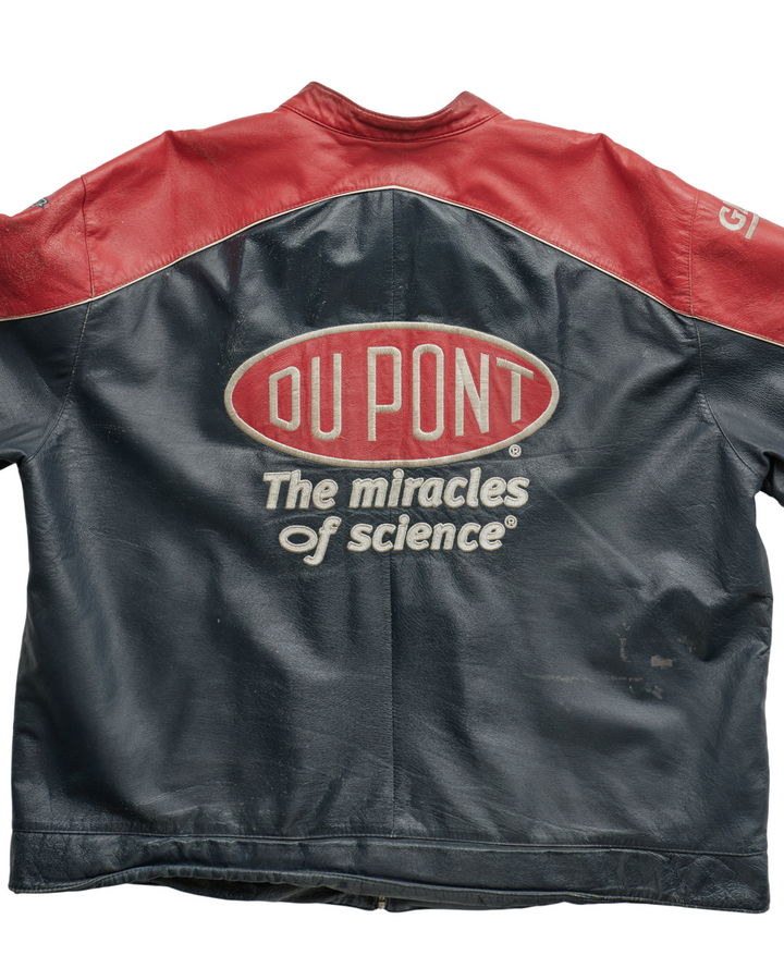 (XL) 90s DuPont Nascar Chase Authentics Leather Jacket