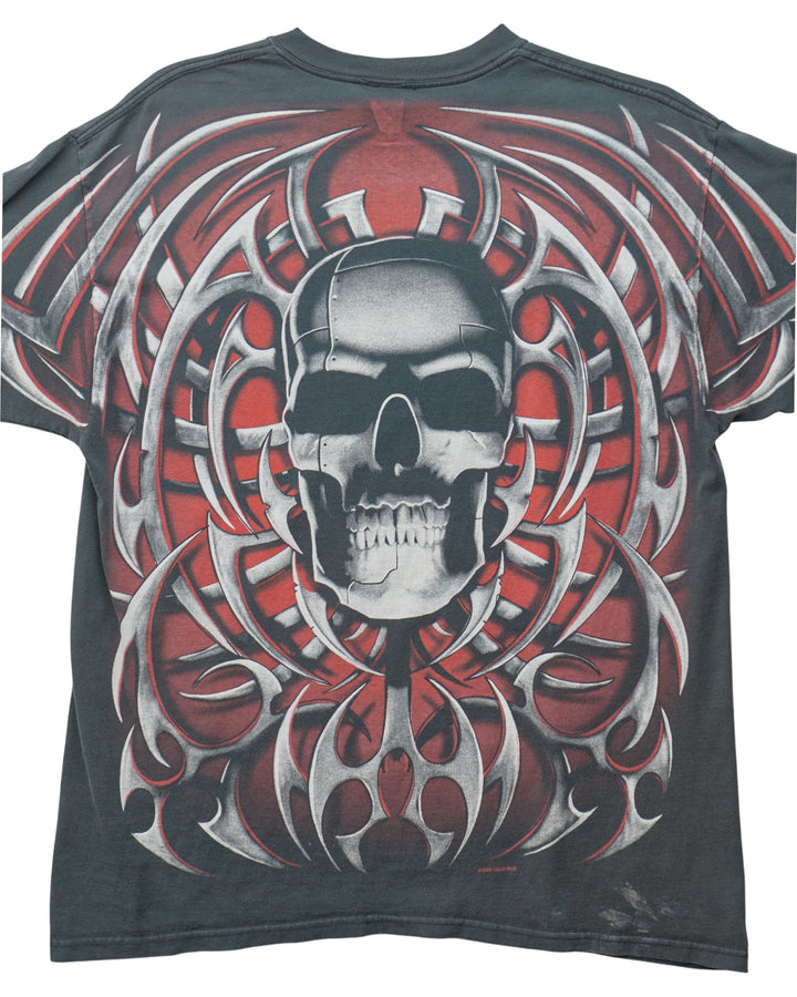 (XL) 2000s Liquid Blue Skull Liquid Blue T-Shirt
