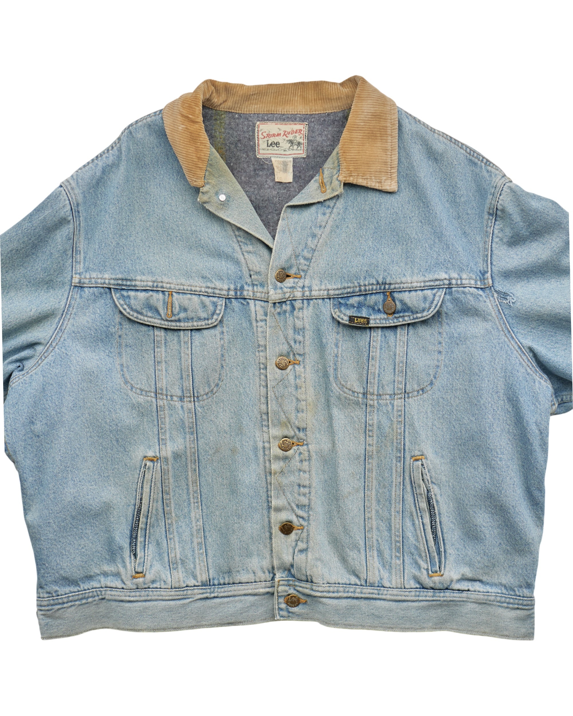 (2XL) 80s Storm Rider Lee Denim Jacket