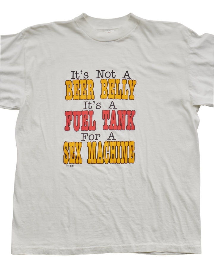 (L) 90s Not A Beer Belly It's A Sex Machine Short Hills Tee T-Shirt