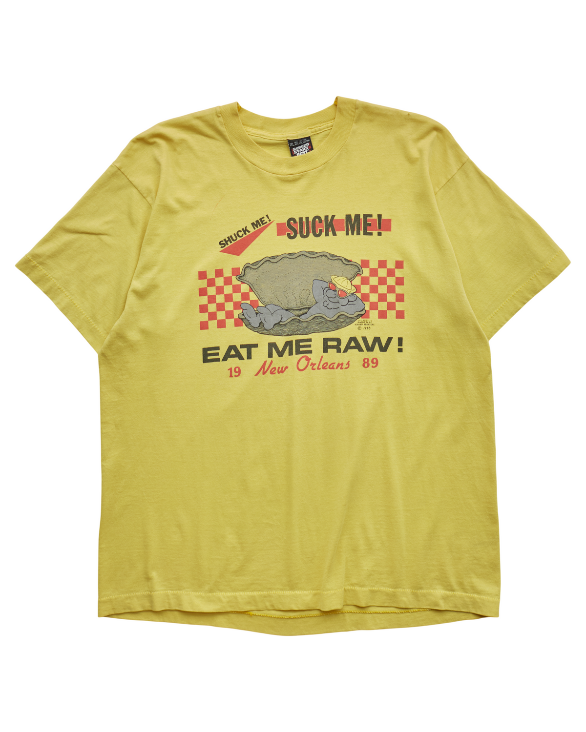 (M) 90s Shuck Me, Suck Me, Eat Me Raw! Screen Stars Best T-Shirt