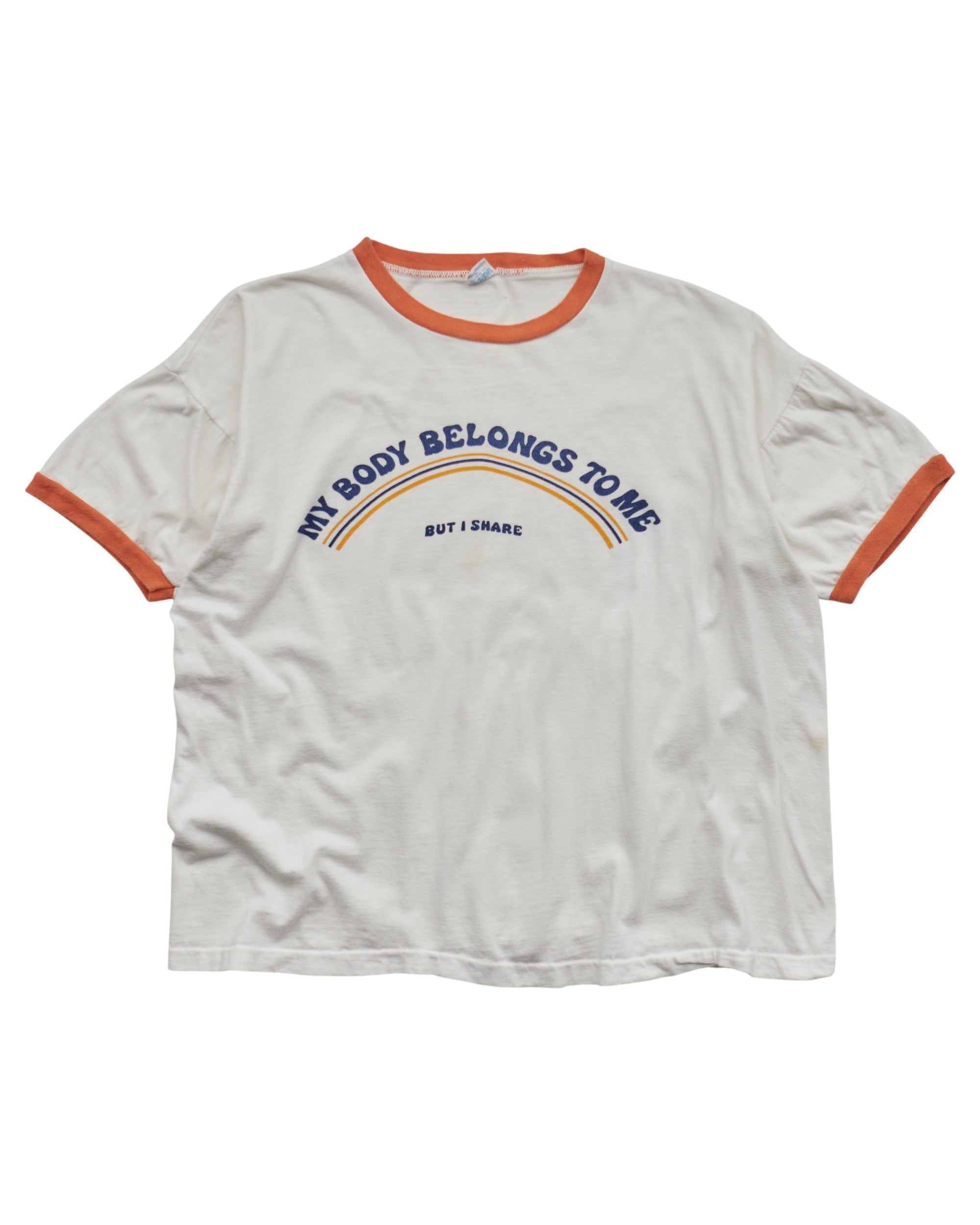 (S) 80s My Body Belongs To Me But I Share Champion T-Shirt